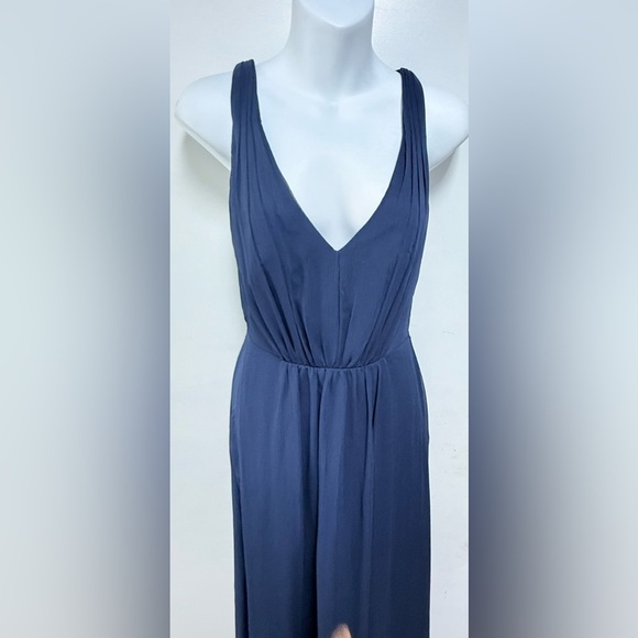 White by Vera Wang Blue Sleeveless V-Neck Maxi Dress - Picture 2 of 8
